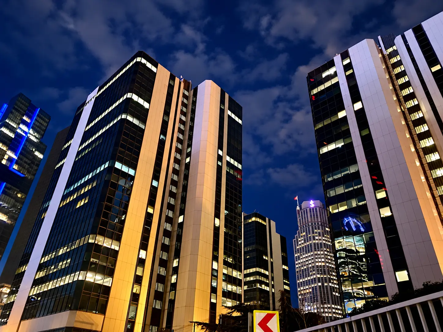 SwissOffices Yapı Kredi Plaza, Levent — exterior view of the buildings at night